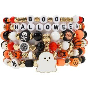 Women's Halloween Bracelets Stackable Heishi Beaded Stretch Bracelets
